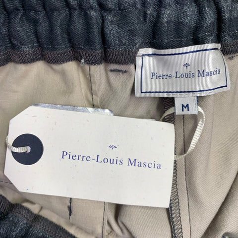 PIERRE-LOUIS MASCIA Taille M Gris Noir Imprimé Coton Mélangé Pantalon Décontracté