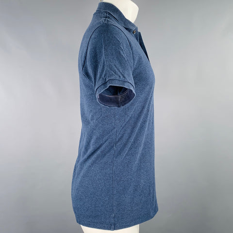 LACOSTE Size S Navy Cotton Half Placket Polo
