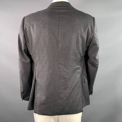 ARMANI COLLEZIONI Chest Size 48 Grey Heather Wool Notch Lapel Sport Coat
