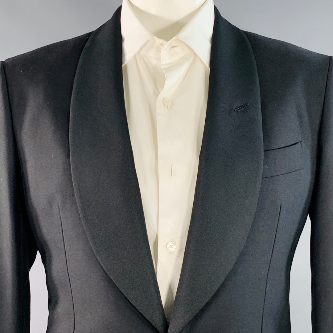 THE ARMOURY Size 42 Black Wool Shawl Collar Single Button Sport Coat