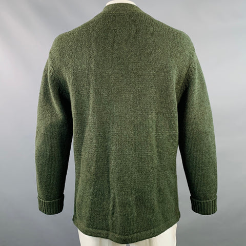 LEVI'S VINTAGE Size XL Green Moss Melange Wool V-Neck Cardigan