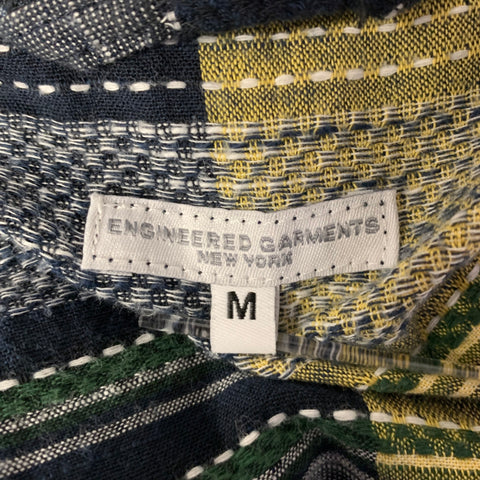 ENGINEERED GARMENTS Size M Navy Orange Patchwork Cotton Sport Coat