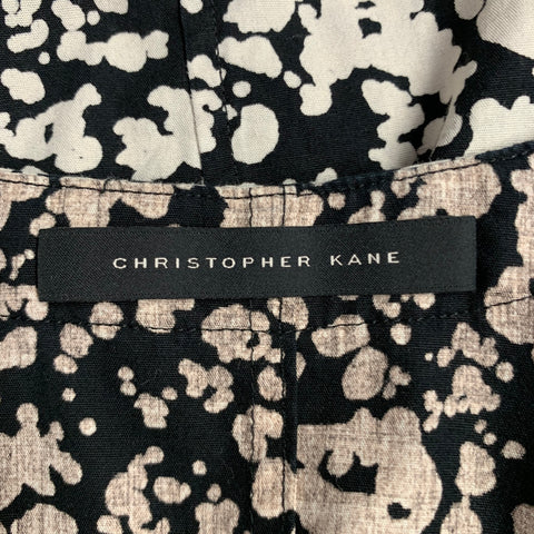 CHRISTOPHER KANE Size XXL Black White Splattered Cotton Short Sleeve Shirt