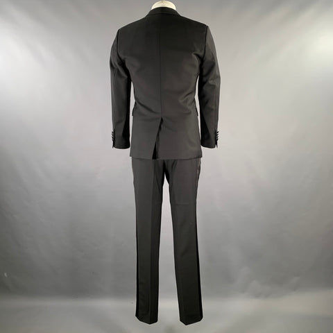 BURBERRY LONDON  Size 36 Black Solid Wool Mohair Notch Lapel 30 33 Tuxedo