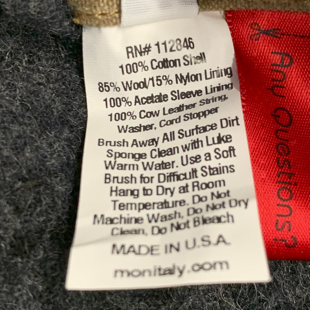 MONITALY Size XL Mountain Parka Tan Taupe Coated Canvas Utility Coat