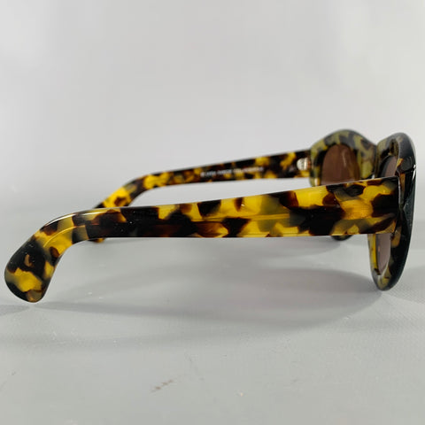 DRIES VAN NOTEN Black Beige Tortoiseshell Acetate Sunglasses