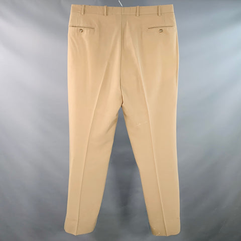 O'CONNELL'S Size 38 Khaki Flat Front Tapered Dress Pants