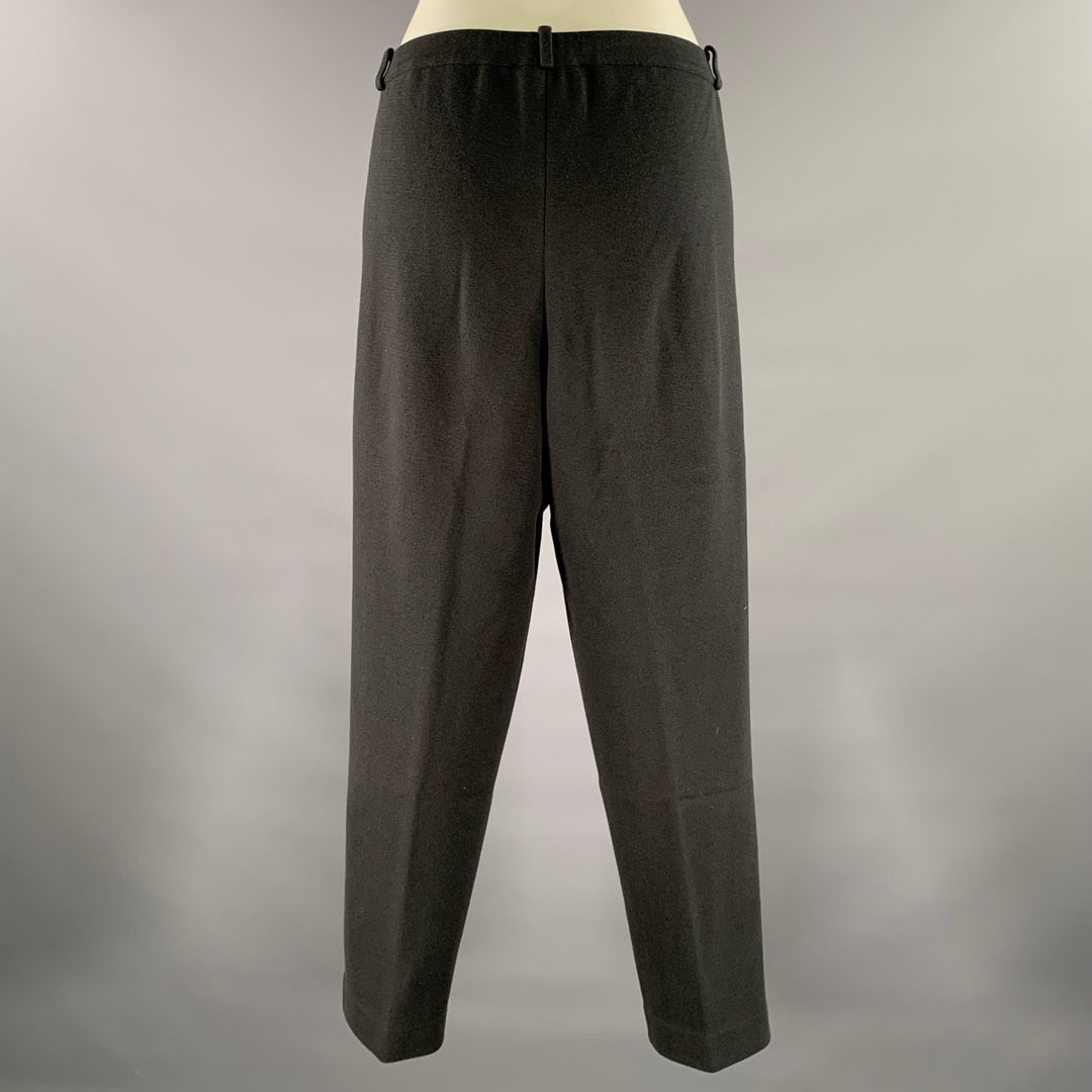 LORO PIANA Size 14 Black Silk Cotton Sweatpant Trousers