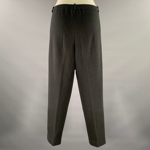 LORO PIANA Size 14 Black Silk Cotton Sweatpant Trousers