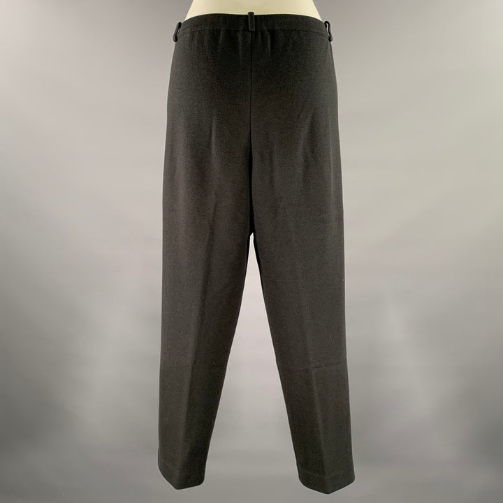 LORO PIANA Size 14 Black Silk Cotton Sweatpant Trousers