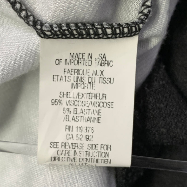 HELMUT LANG Size M Black White Abstract Print Viscose Blend Contrast Trim Crew Neck Pullover