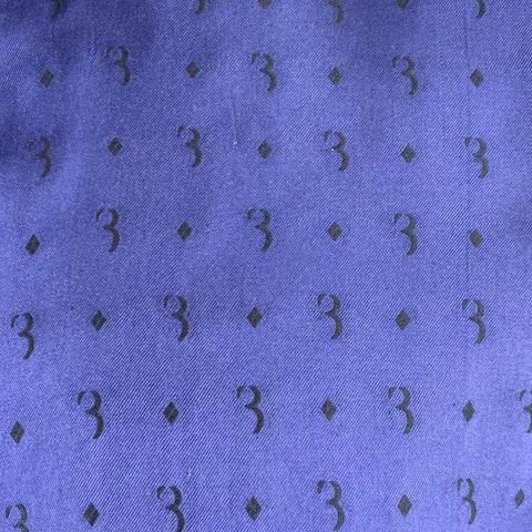 BILLIONAIRE COUTURE Size XL Blue Black Monogram Twill Long Sleeve Shirt