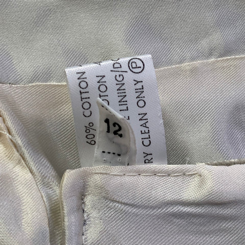 FAVOURBROOK Size 8 Blue Olive Velvet Jacquard Peak Lapel Coat