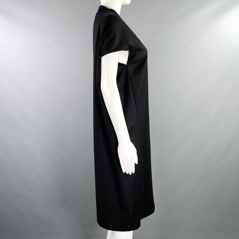 MARTIN MARGIELA Size 4 Black Wool V-Neck Dress