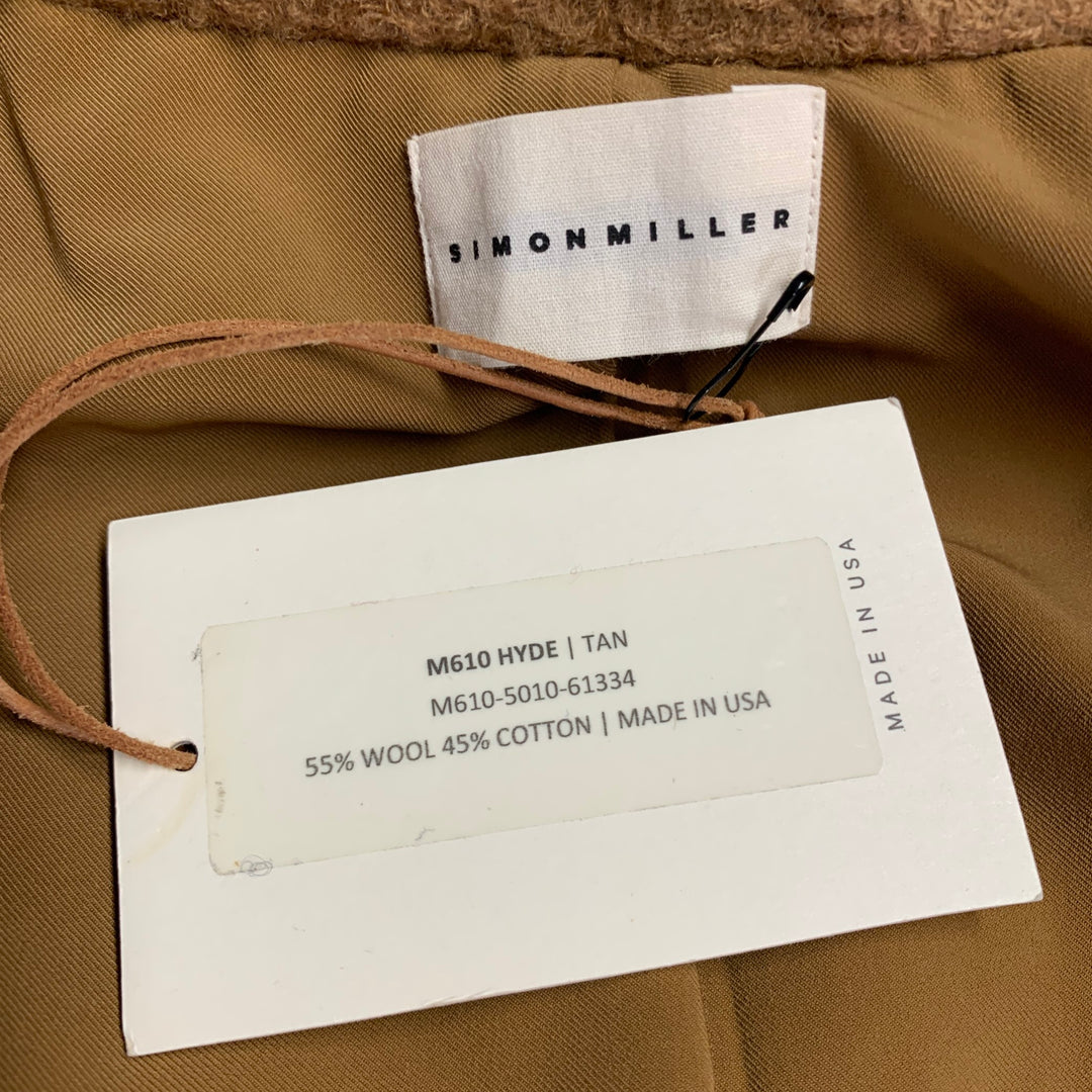 SIMON MILLER Size M Hyde Tan Textured Wool Cotton Peacoat