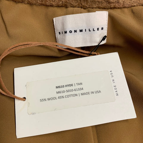SIMON MILLER Size M Hyde Tan Textured Wool Cotton Peacoat