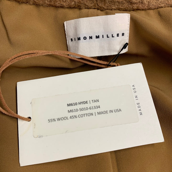 SIMON MILLER Size M Hyde Tan Textured Wool Cotton Peacoat