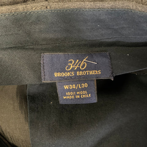 BROOKS BROTHERS Size 34 Grey Wool Flat Front Dress Pants