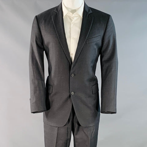 BROOKS BROTHERS Size 41 Regular Grey Charcoal Wool Regent Fit Notch Lapel Suit