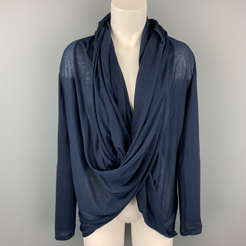 ALICE + OLIVIA Cárdigan cruzado de Lyocell de punto azul marino talla S base