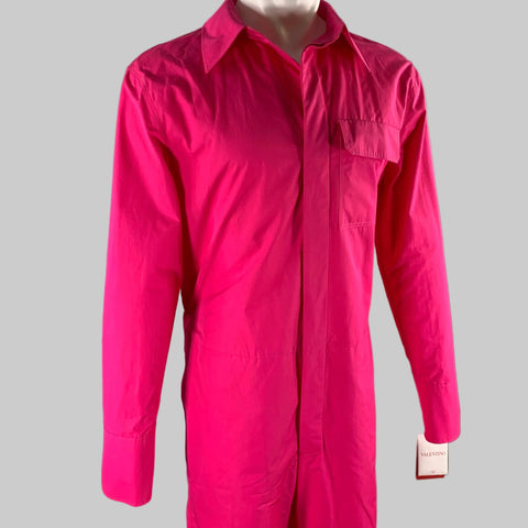 VALENTINO Size S Pink Cotton Hidden Placket Jumpsuit