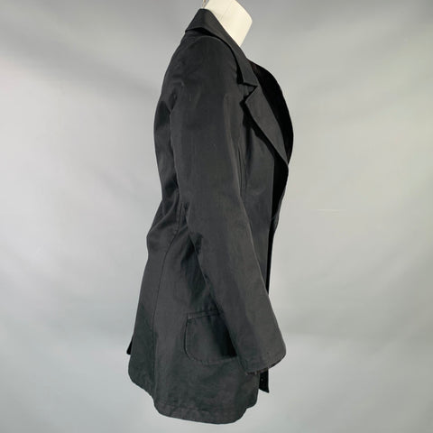 YOHJI YAMAMOTO Size S Black Cotton Notch Lapel Coat