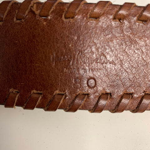 HENRY BEGUELIN Waist Size 29 Brown White Leather Belt