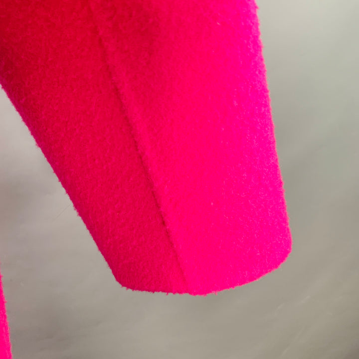 AMI by ALEXANDRE MATTIUSSI FW22 Size 40 Pink Textured Wool Hidden Buttons Oversized Coat
