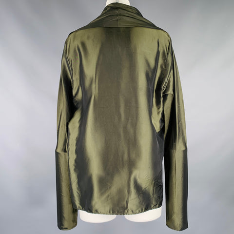 HAIDER ACKERMANN Size 8 Olive Green Rayon Jacket
