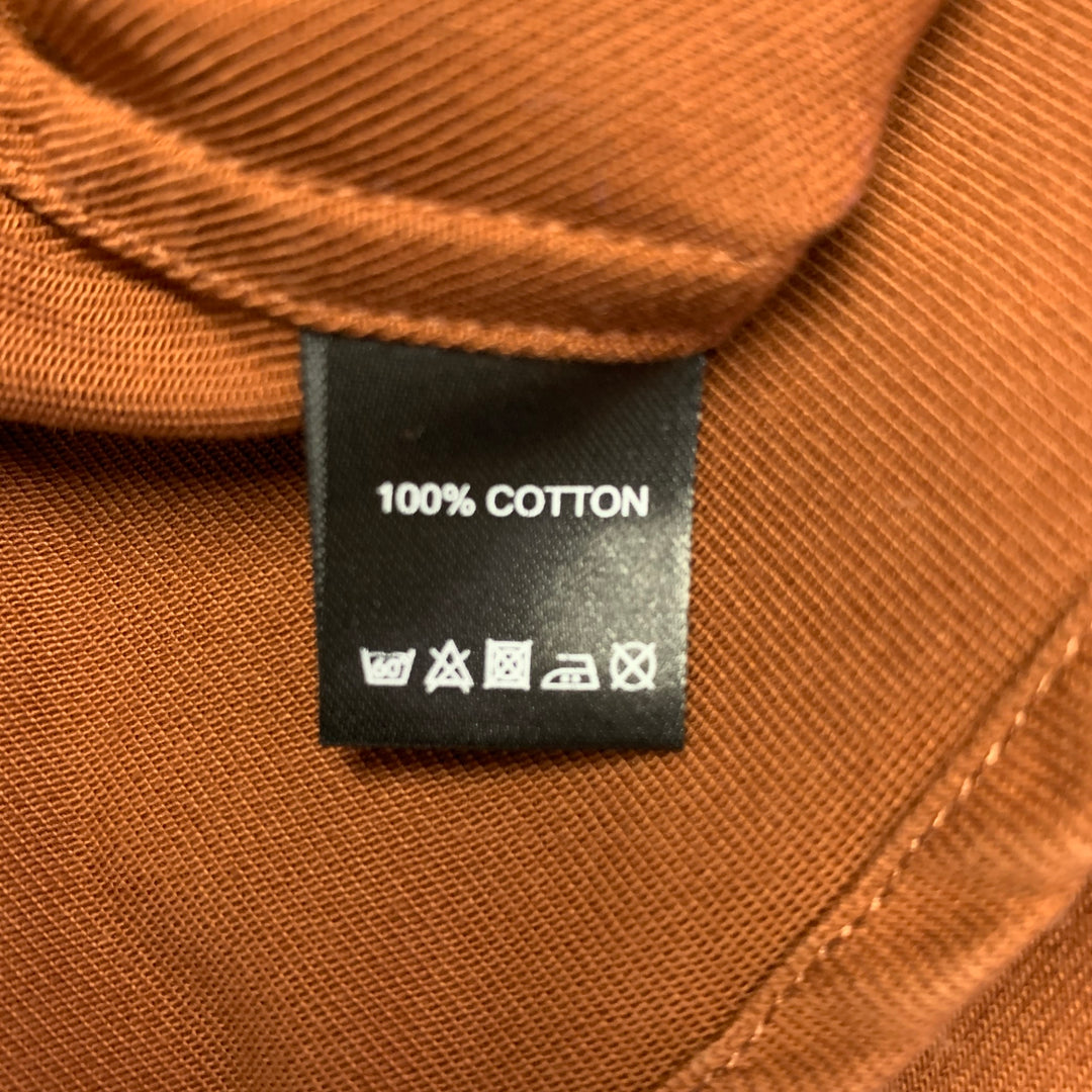 TODD SNYDER Size M Orange Rust Twill Cotton Patch Pockets Long Sleeve Shirt
