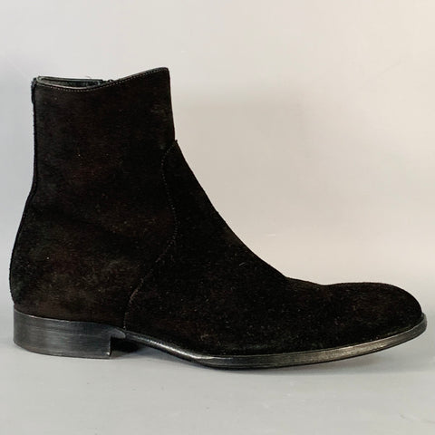 MR. HARE Size 8.5 Trane Black Suede Side Zipper Ankle Boots
