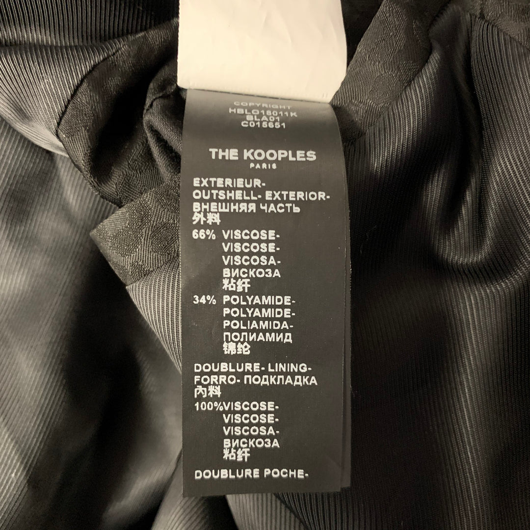 THE KOOPLES Taille XL Blouson style bomber noir en mélange de viscose à imprimé animalier