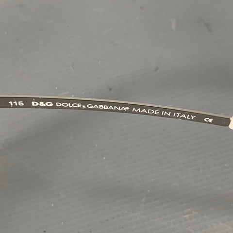 D&G by DOLCE & GABBANA Silver Metal Semi Rimless Wrap Around Sunglasses