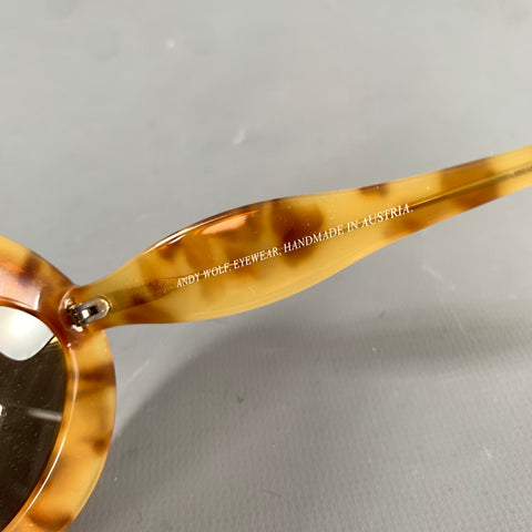 ANDY WOLF Yellow Brown Tortoiseshell Acetate Sunglasses
