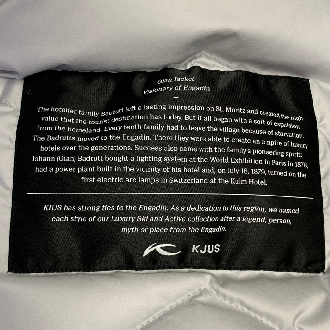 KJUS Size M Gian Black Polyamide Hooded Down Filled Zip Snaps Ski Jacket