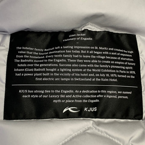 KJUS Size M Gian Black Polyamide Hooded Down Filled Zip Snaps Ski Jacket