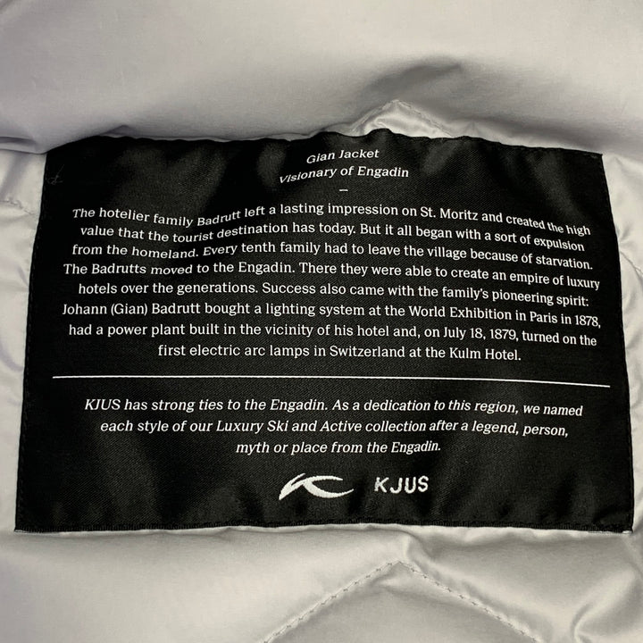 KJUS Size M Gian Black Polyamide Hooded Down Filled Zip Snaps Ski Jacket