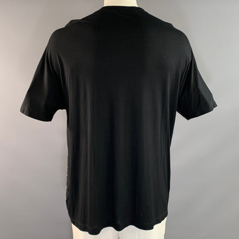 GUCCI Size One Size Black Studded Silk Crew Neck T Shirt