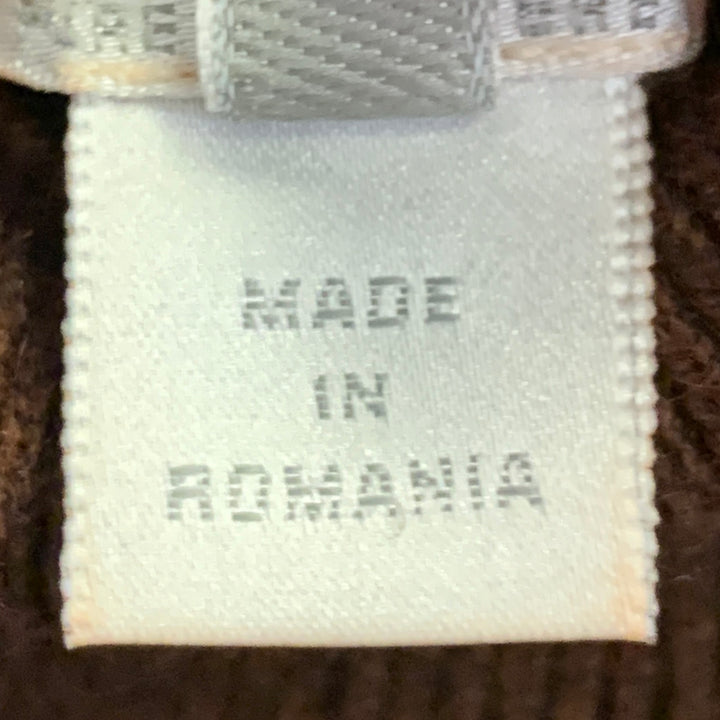 MAX MARA Size S Brown Cashmere Turtleneck Knit 3/4 Sleeves Pullover