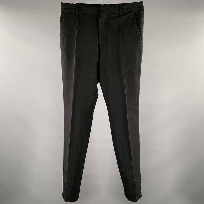 Pantalon de smoking BALMAIN taille 30 en laine mélangée noire