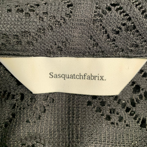 SASQUATCHfabrix Size M Black Lace Cotton Blend Short Sleeve Shirt