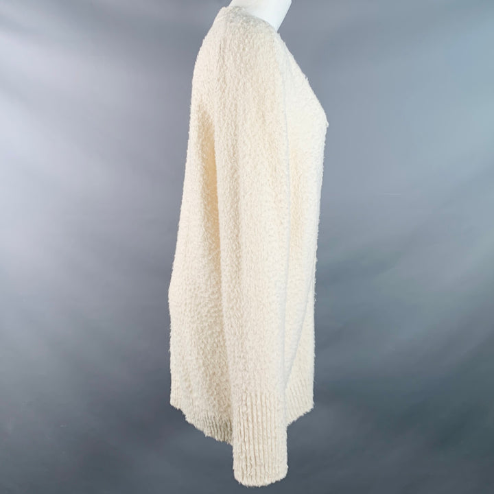 MAISON MARGIELA Size XS Cream Cotton Polyamide Shaggy Knit Cardigan