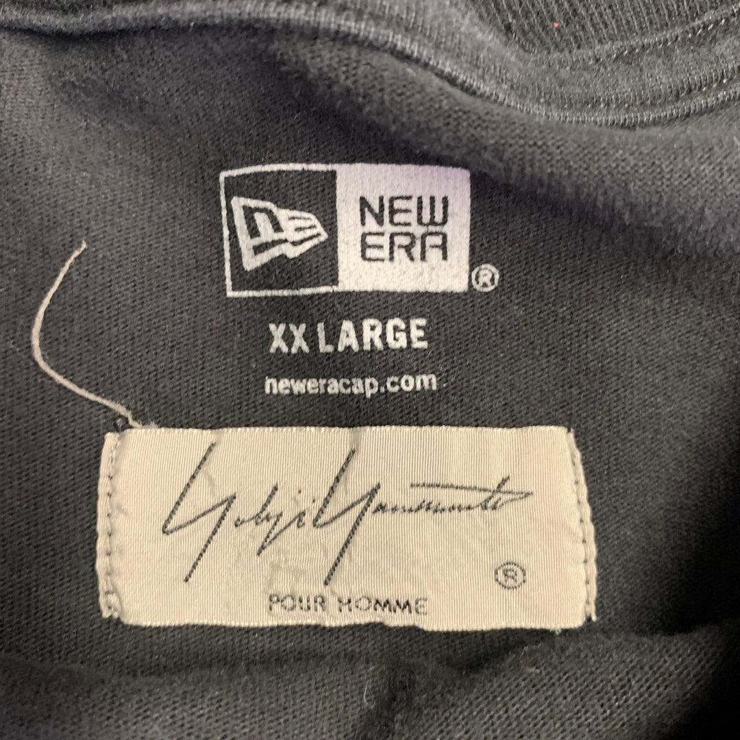YOHJI YAMAMOTO Size XXL Black Grey Logo Cotton Crew Neck Pullover