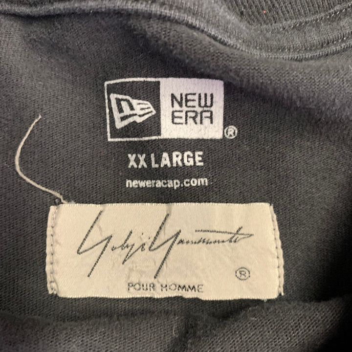 YOHJI YAMAMOTO Size XXL Black Grey Logo Cotton Crew Neck Pullover