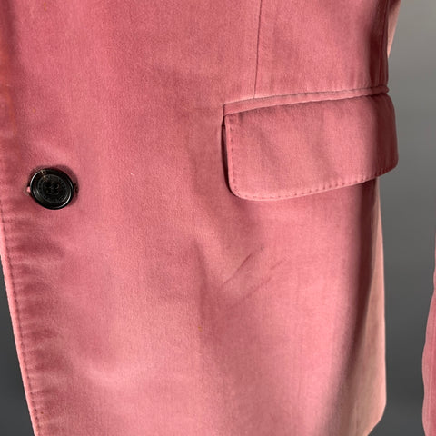 BURBERRY Size 40 Pink Velvet Cotton Peak Lapel Sport Coat