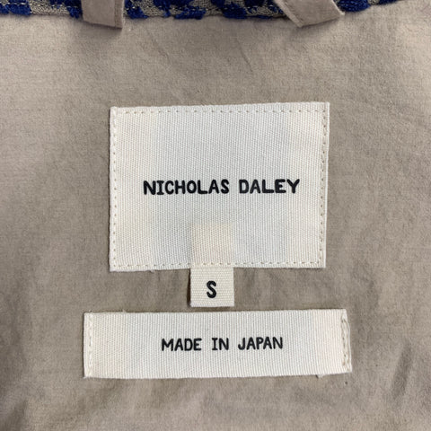 NICHOLAS DALEY Size S Khaki Navy Embroidery Cotton Polyester Long Sleeve Shirt