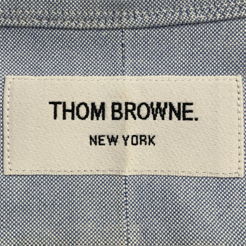 THOM BROWNE Size S Blue Oxford Cotton One Pocket Long Sleeve Shirt