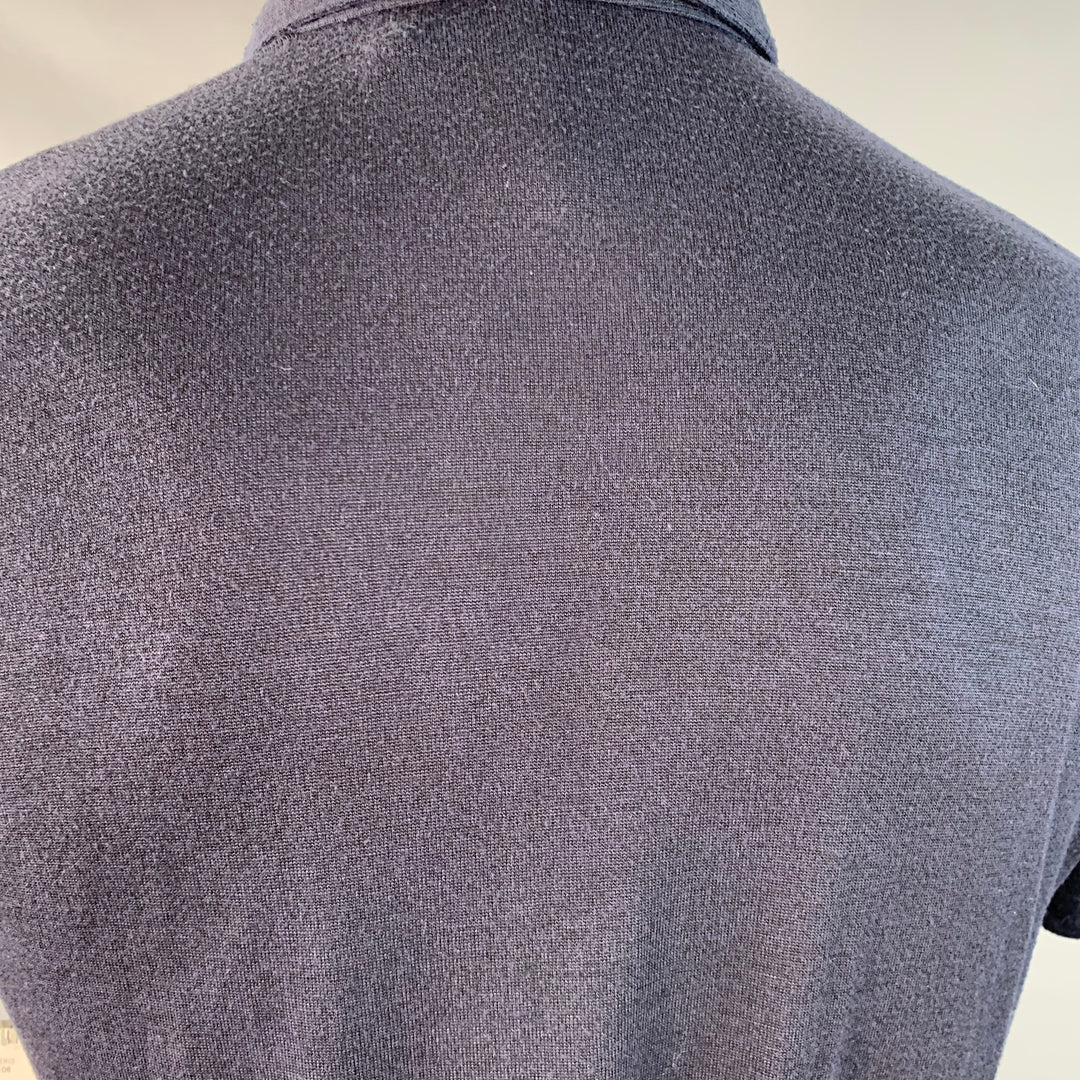THEORY Size S Navy Modal Blend Short Sleeve Polo