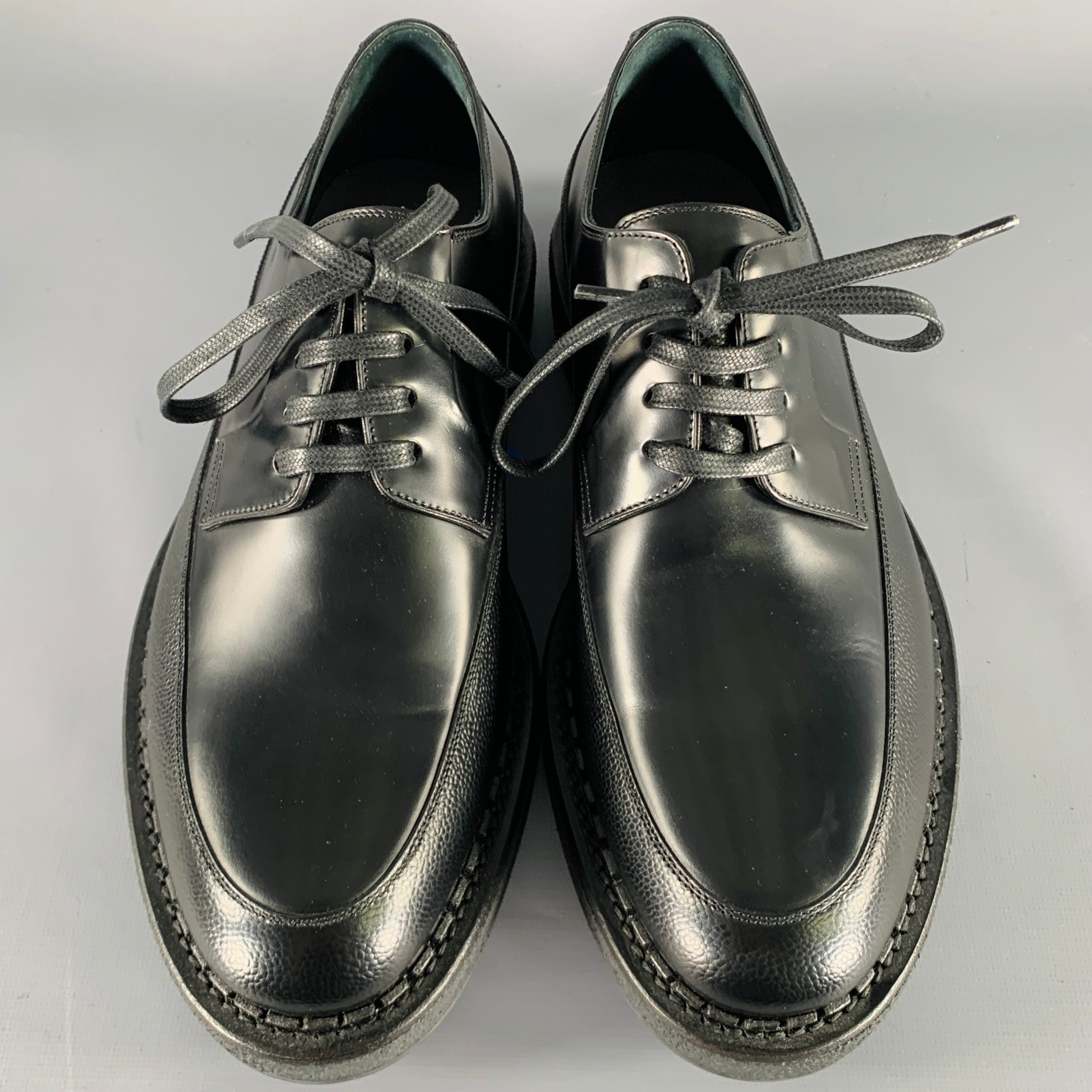 DIOR HOMME Size 10 Black Leather Creeper Lace-Up Shoes – Sui