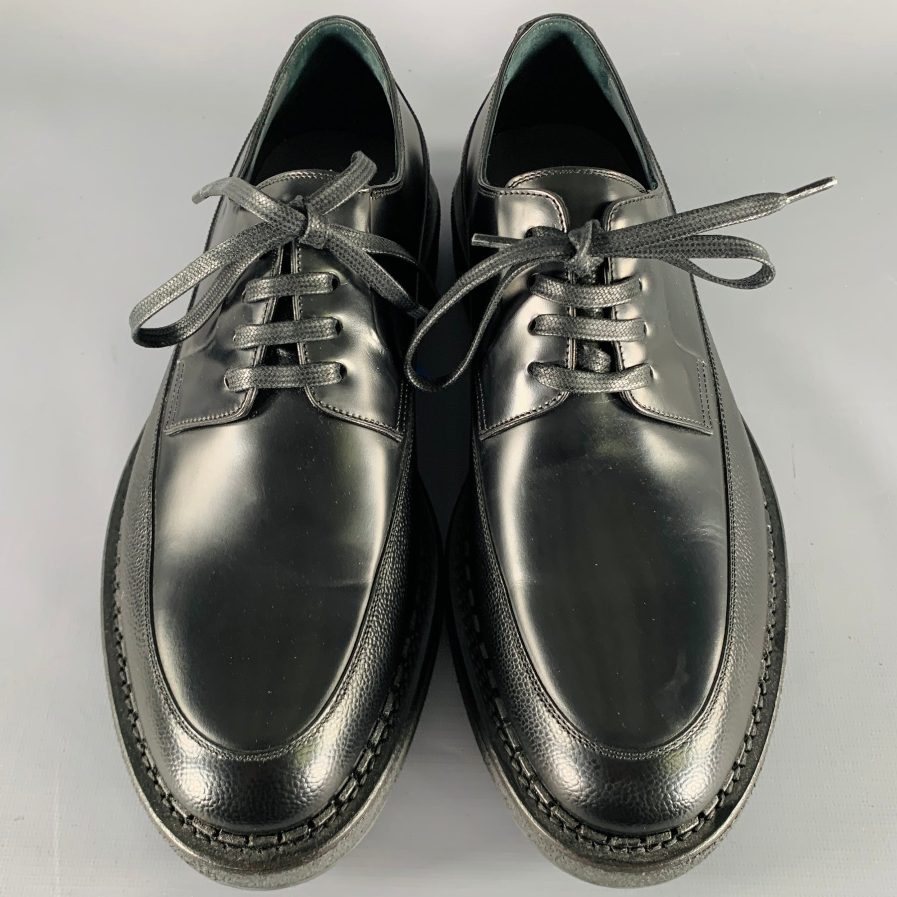 DIOR HOMME Size 10 Black Leather Creeper Lace-Up Shoes – Sui